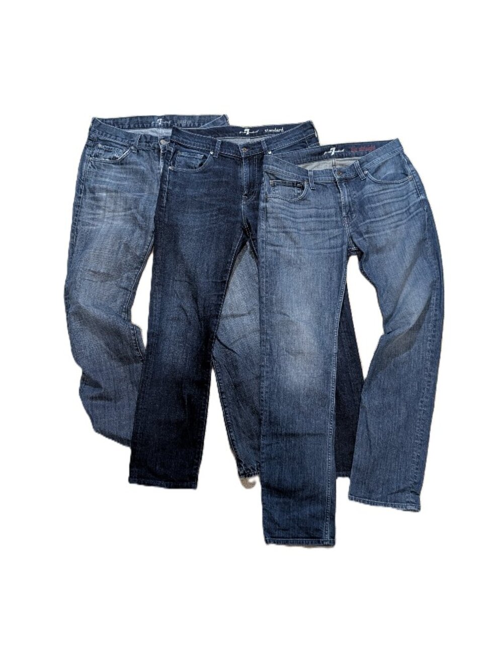 3 LOT of 7 for all mankind jeans: straight, standard , AUSTYN, Waist 31X30 blues